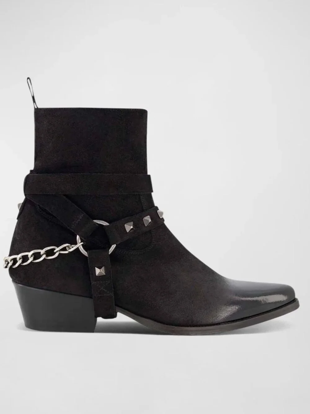 Karl Lagerfeld Paris Men's White Label Studded Suede & Leather Boots Size 9M/42
